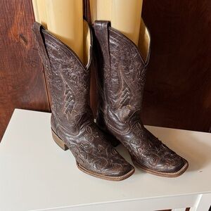 Corral Dark Brown Embroidered Western Heeled Boots